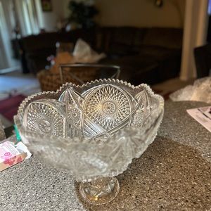 Antique Crystal Glass punch bowl 4th generation over 100 years old